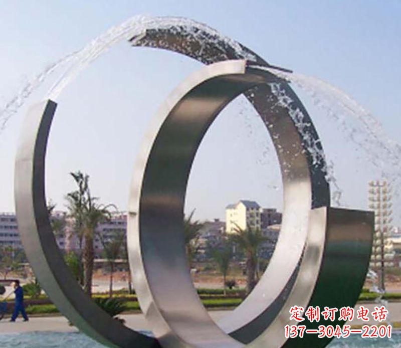 辽阳不锈钢情侣戒指雕塑