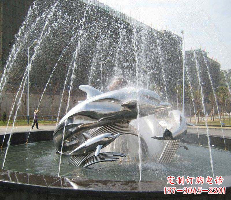 辽阳不锈钢商场大型景观鱼喷泉展现雕塑之美