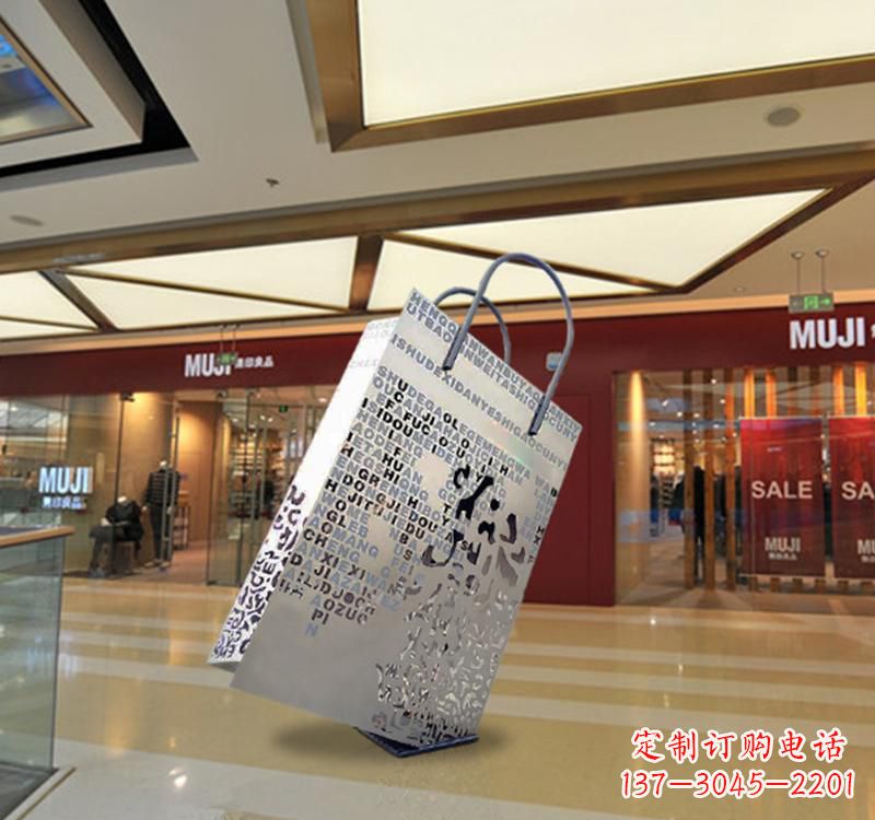 辽阳不锈钢购物袋雕塑给消费者带来更好的购物体验