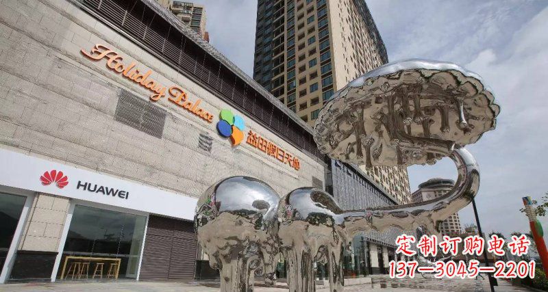 辽阳不锈钢门前的大象雕塑