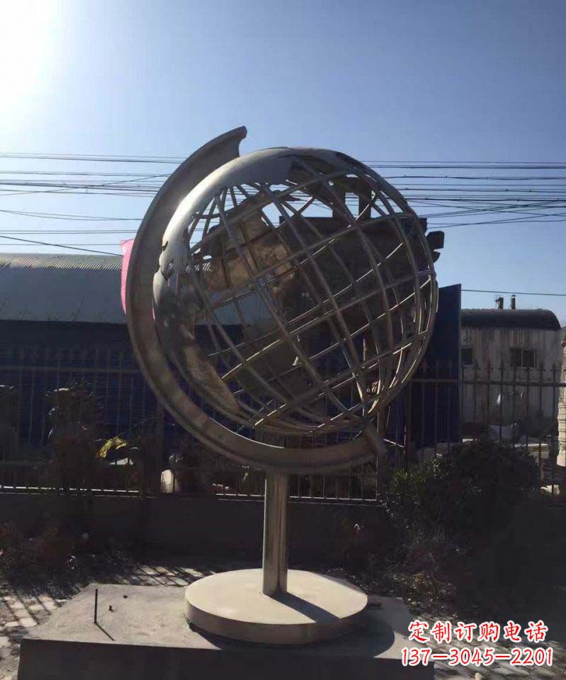 辽阳不锈钢地球仪雕塑精美装饰室内空间