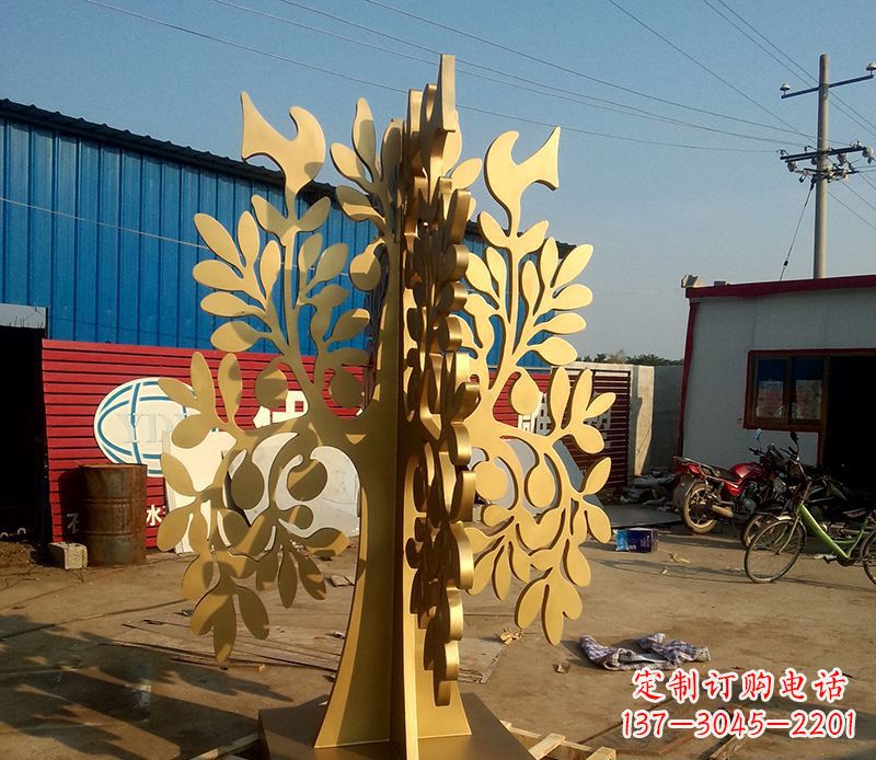 辽阳不锈钢树叶园林景观雕塑——美妙绝伦的艺术之作