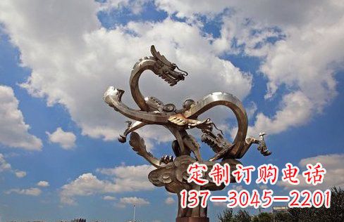 辽阳不锈钢双龙戏珠雕塑