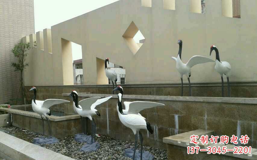辽阳不锈钢水池仙鹤雕塑