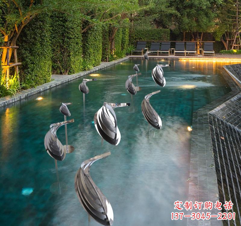 辽阳不锈钢动物雕塑——美丽的水景装置