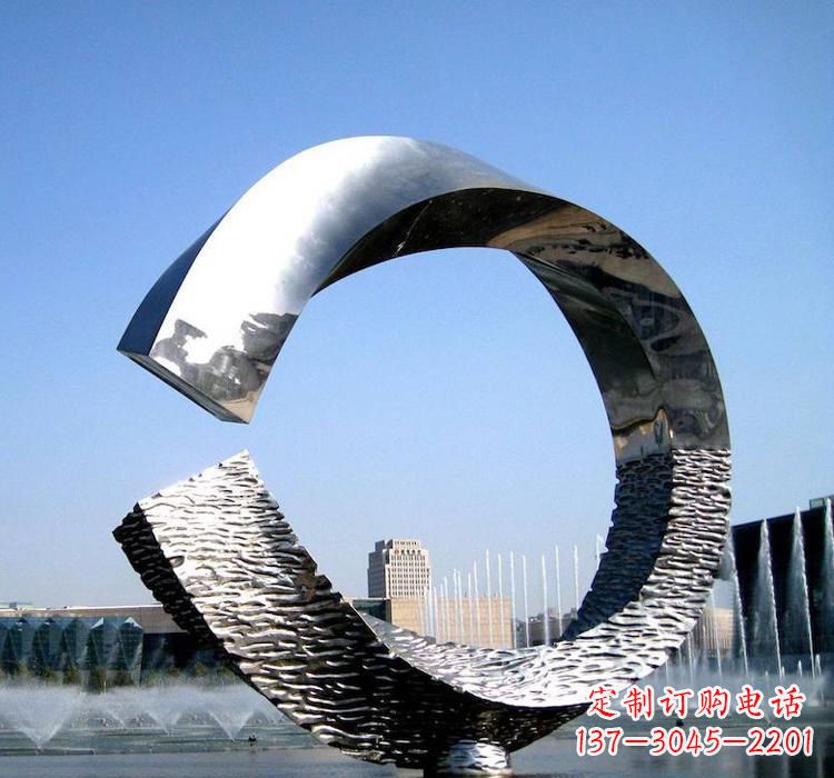 辽阳不锈钢水景圆环雕塑艺术与美的结合