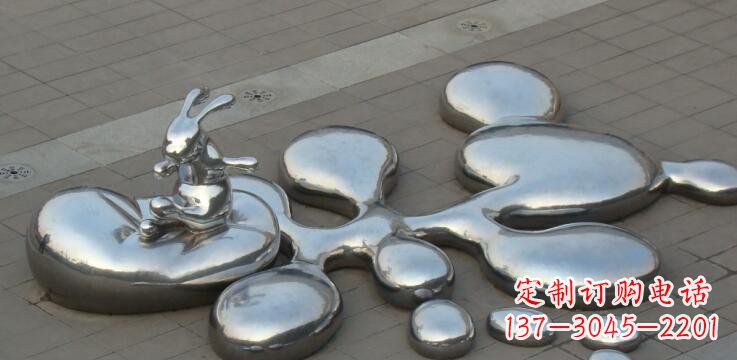辽阳不锈钢兔子雕塑景观的美丽添彩