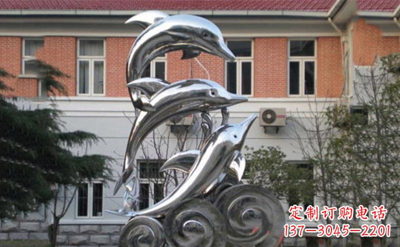 辽阳不锈钢跳跃海豚雕塑