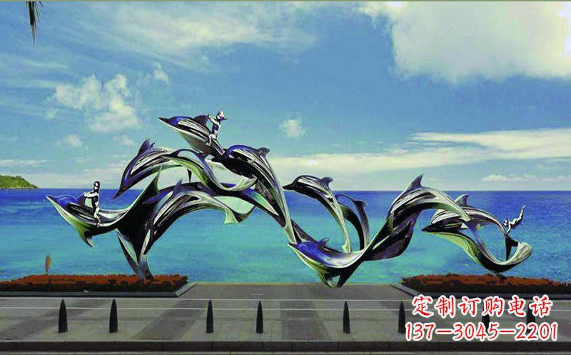 辽阳不锈钢海豚广场雕塑——精致而又活泼