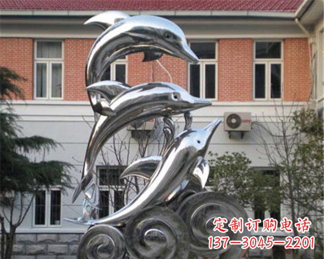 辽阳不锈钢海豚雕塑跳跃的海洋精灵