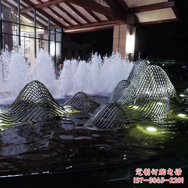 辽阳不锈钢铁艺水景假山精美雕塑艺术