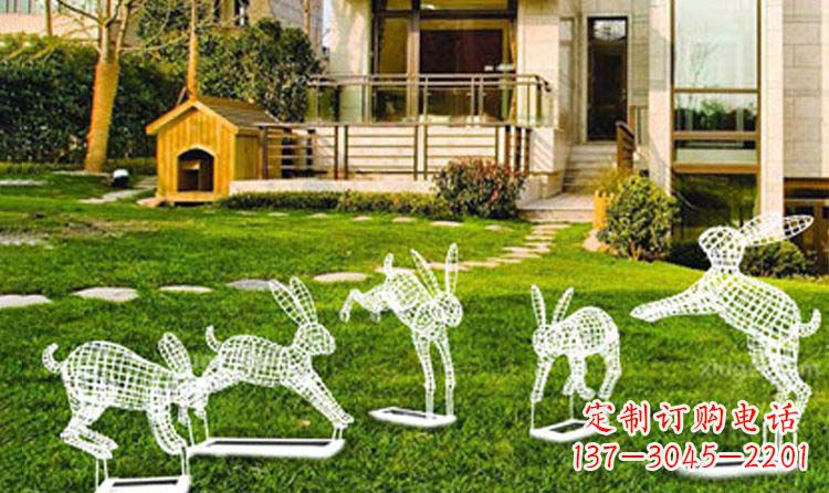 辽阳不锈钢兔子镂空雕塑
