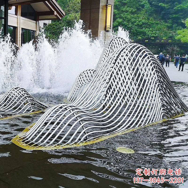 辽阳不锈钢网格制作的假山雕塑