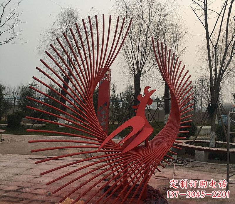 辽阳不锈钢网状凤凰雕塑精美的艺术之作