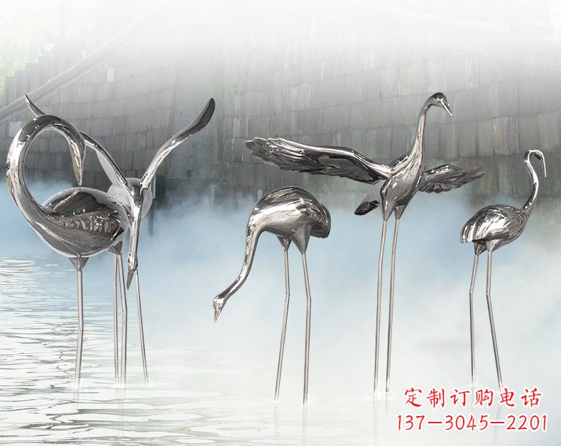 辽阳不锈钢仙鹤飞鸟雕塑传承传统文化