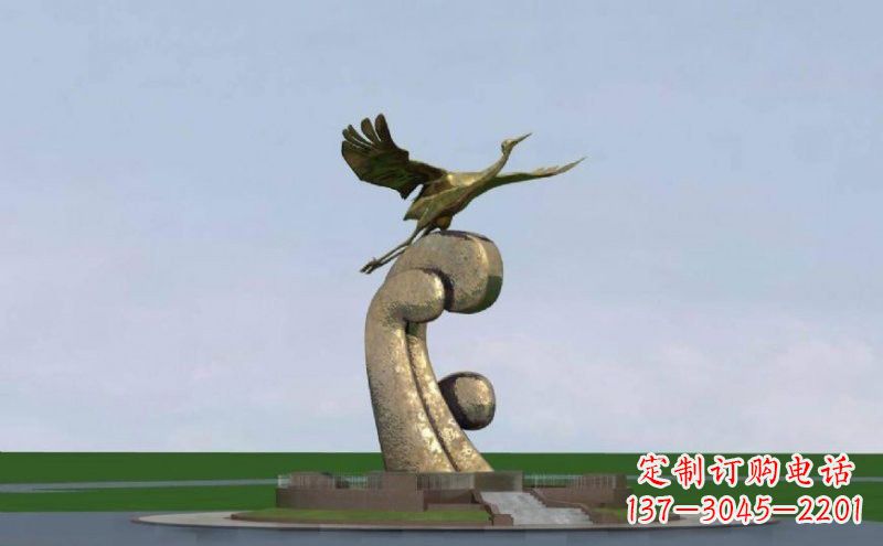 辽阳不锈钢仙鹤雕塑象征着美丽和宁静
