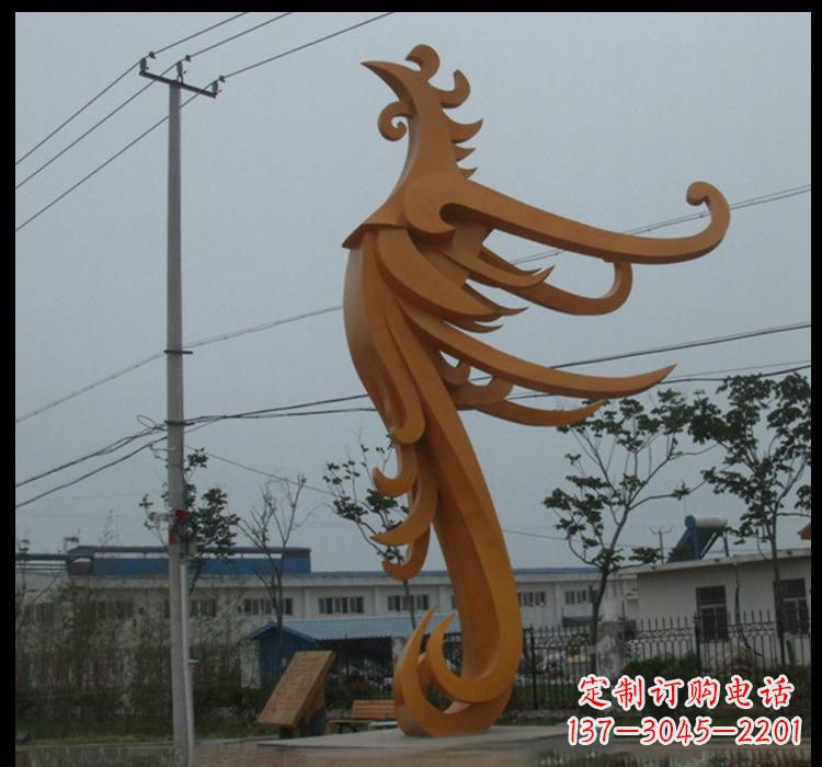 辽阳不锈钢凤凰雕塑抽象艺术的精美杰作