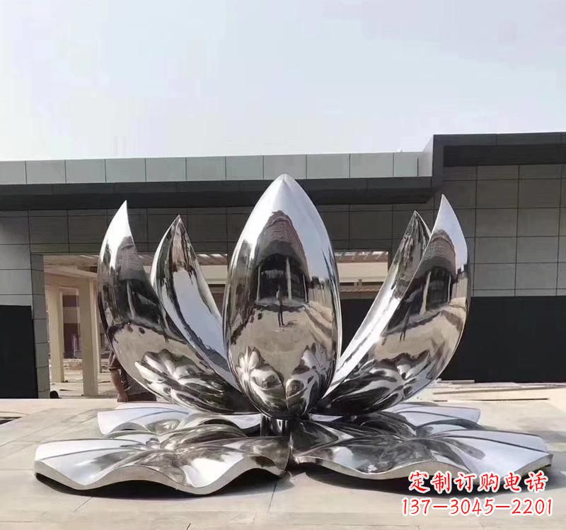 辽阳不锈钢现代镜面荷花雕塑精美绝伦