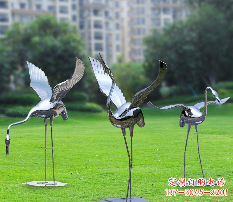 辽阳不锈钢仙鹤雕塑展现传统文化风采