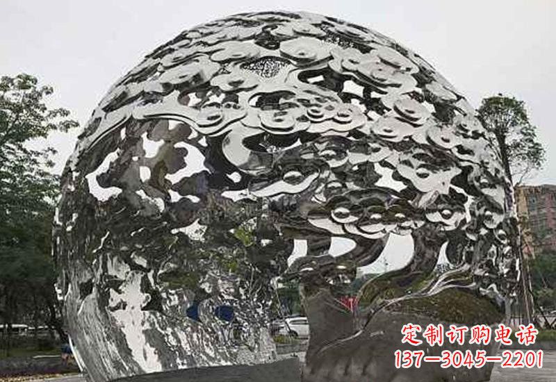 辽阳不锈钢祥云镂空球拱门雕塑