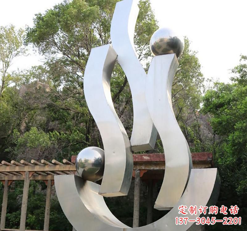 辽阳不锈钢小区s型飘带雕塑