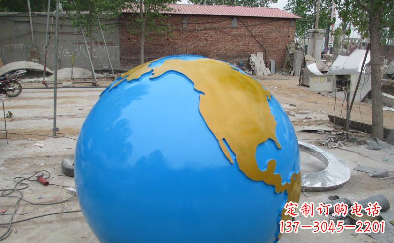 辽阳不锈钢校园地球雕塑象征着全球友好