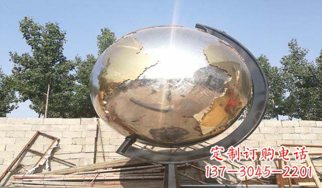 辽阳不锈钢校园地球仪雕塑——见证校园蓬勃发展