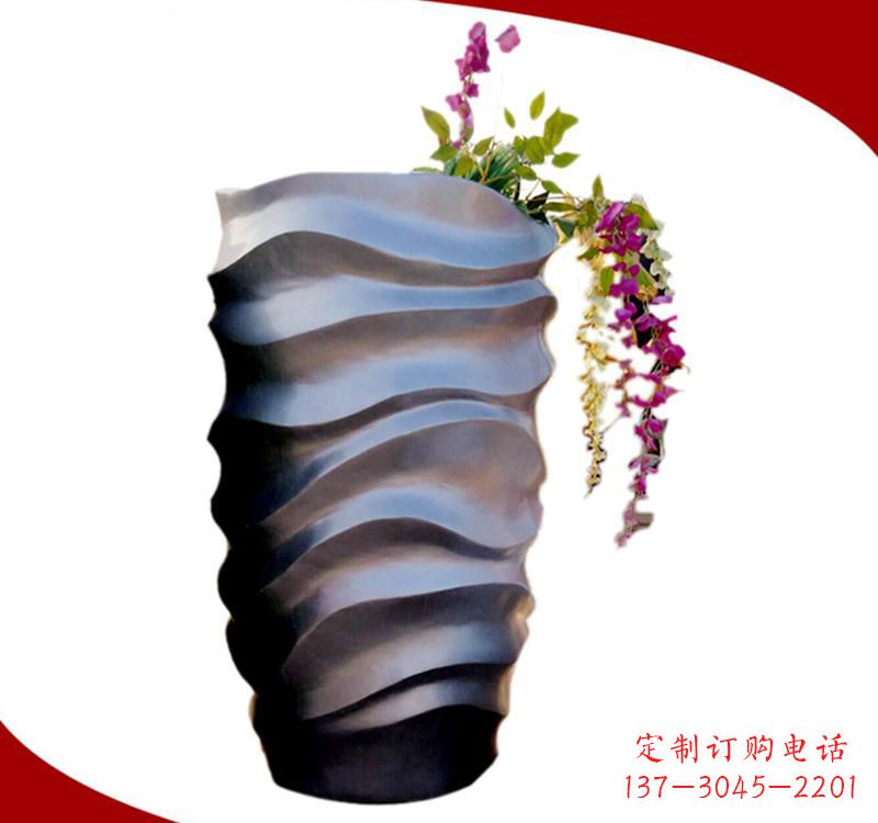 辽阳不锈钢校园景观花盆雕塑美化校园环境