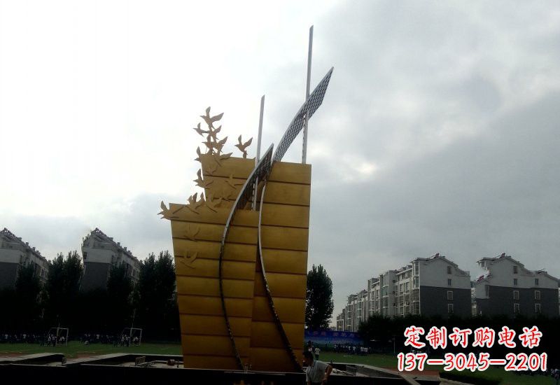 辽阳不锈钢校园帆船雕塑引领新时代