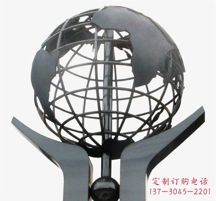 辽阳象征地球一体的不锈钢校园手托地球雕塑