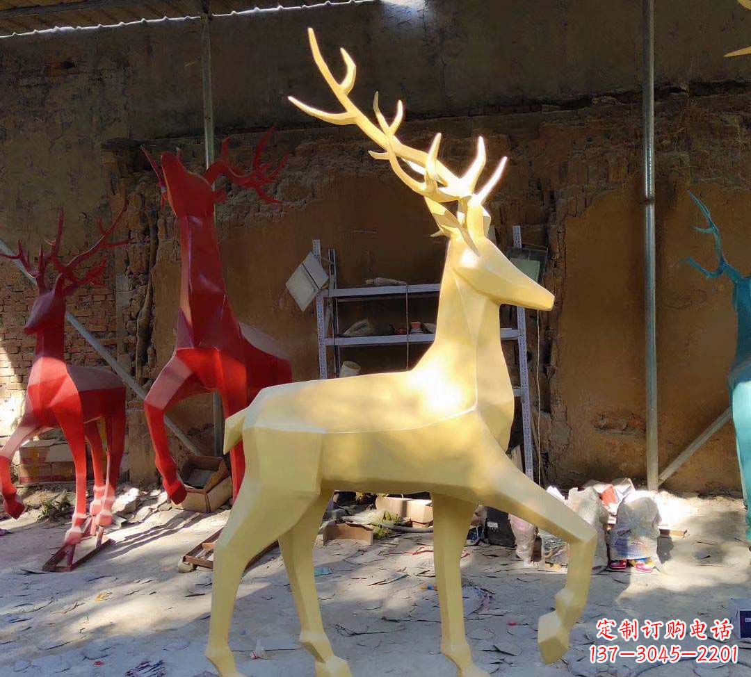 辽阳新款仿真不锈钢小鹿雕塑
