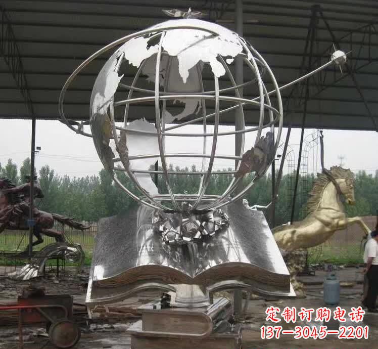辽阳不锈钢地球仪雕塑精美的自然之美