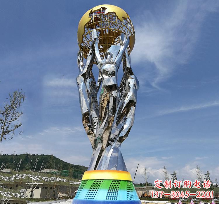 辽阳不锈钢艺术地球仪雕塑精美的艺术装置