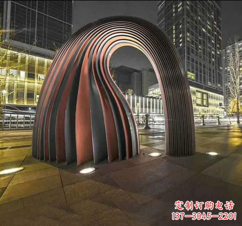 辽阳不锈钢异形拱门雕塑精致古典风格