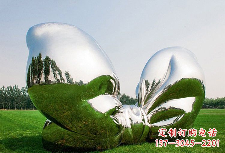辽阳艺术之美——不锈钢园林大型蝴蝶结雕塑