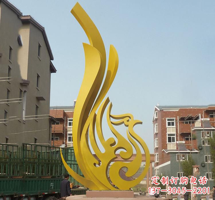 辽阳不锈钢园林凤凰雕塑