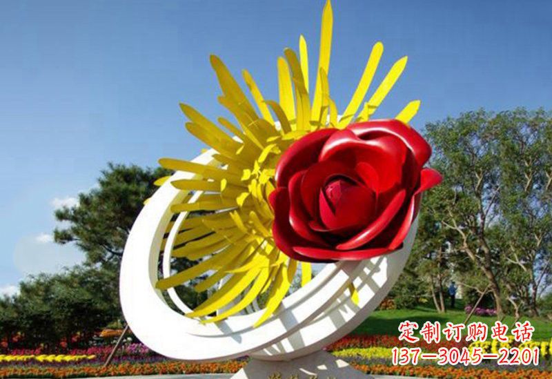 辽阳不锈钢玫瑰花雕塑——给城市景观带来美丽