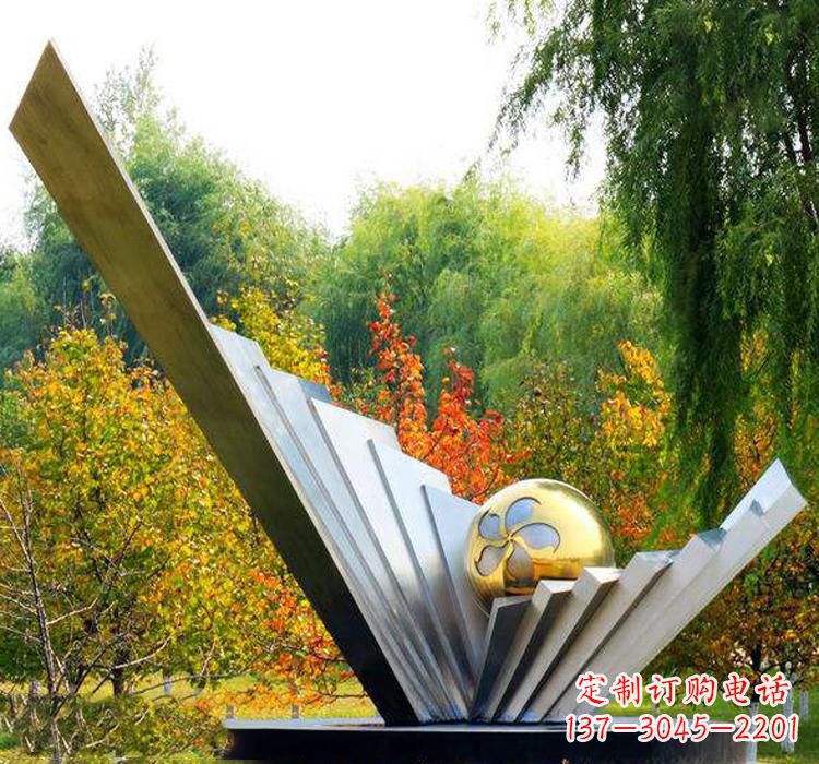 辽阳不锈钢扇贝雕塑美丽的自然景观