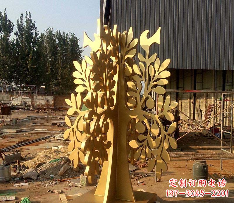 辽阳不锈钢树叶雕塑艺术的精美表现