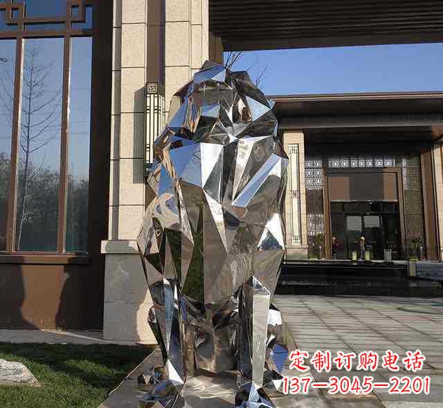 辽阳不锈钢狮子雕塑给园林带来神秘与力量