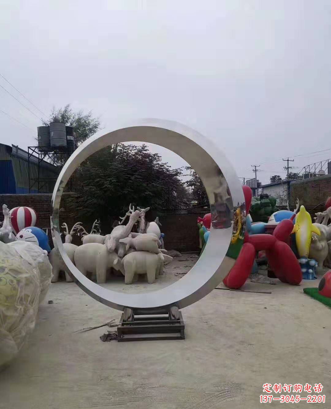 辽阳不锈钢圆环雕塑，点缀环境美景