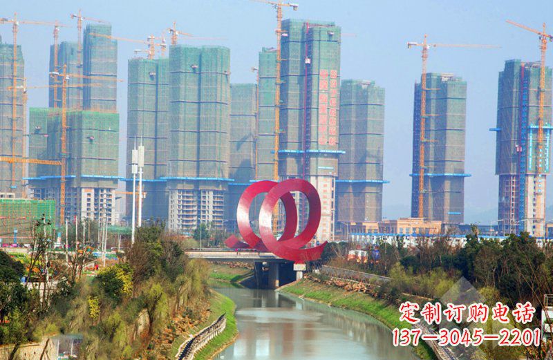 辽阳精美不锈钢圆环雕塑
