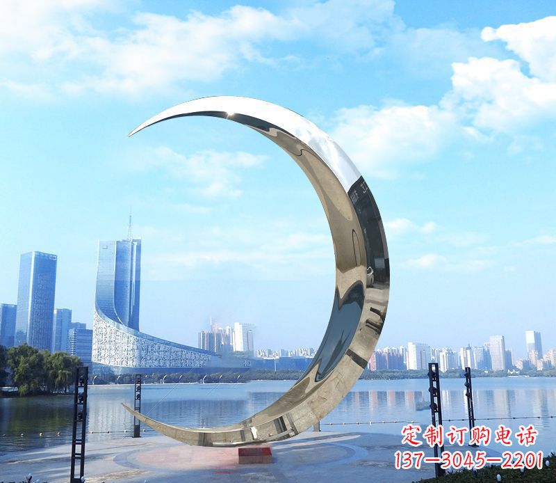 辽阳不锈钢月亮雕塑象征着美丽的月亮