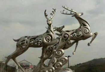 辽阳梅花鹿雕塑——祥云梅花鹿广场的标志