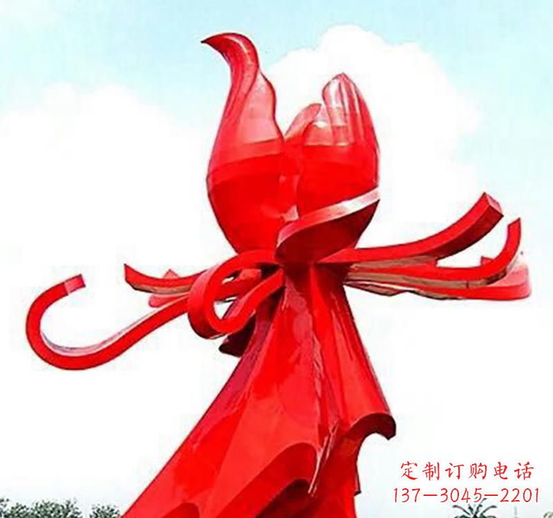 辽阳不锈钢玫瑰雕塑,传递爱与和平