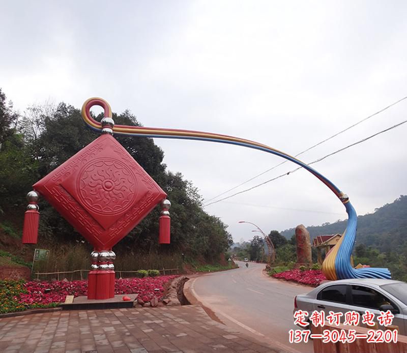 辽阳不锈钢拱门雕塑精致的现代艺术
