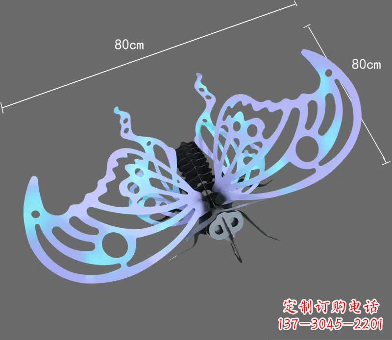 辽阳彩绘不锈钢蝴蝶雕塑宛如梦幻般的艺术之作