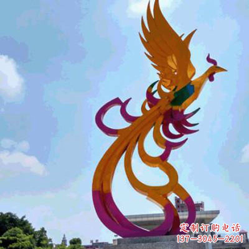 辽阳不锈钢凤凰雕塑——城市标识景观精美装饰