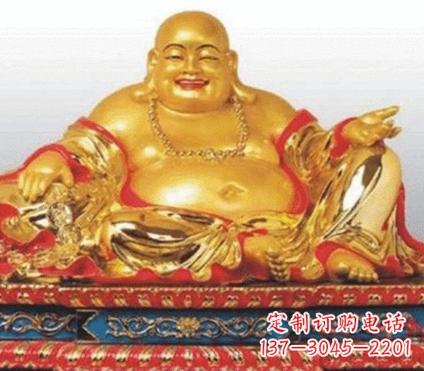 辽阳彩绘弥勒佛铜雕