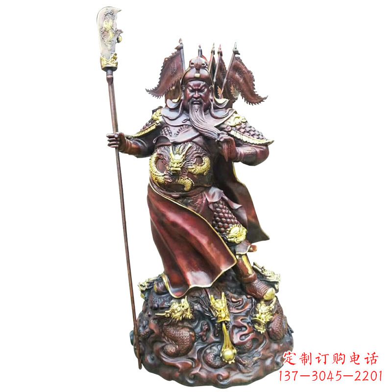 辽阳铸造工艺精美的关公像